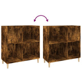 Platenkast 84,5X38X89 Cm Bewerkt Hout Gerookt Eikenkleurig