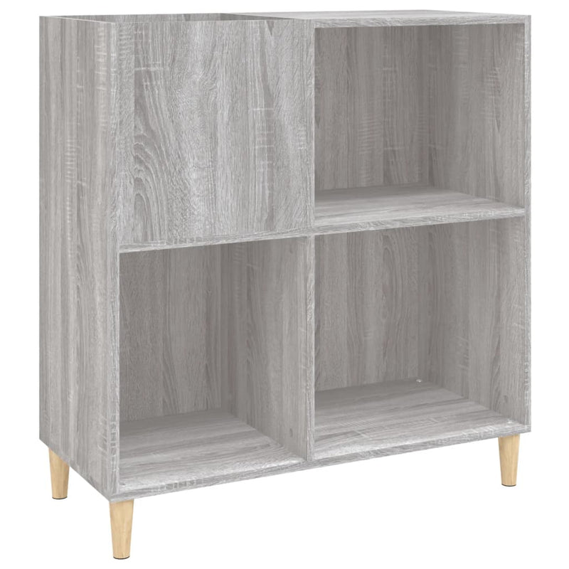 Platenkast 84,5X38X89 Cm Bewerkt Hout Grijs Sonoma Eikenkleurig