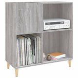 Platenkast 84,5X38X89 Cm Bewerkt Hout Grijs Sonoma Eikenkleurig