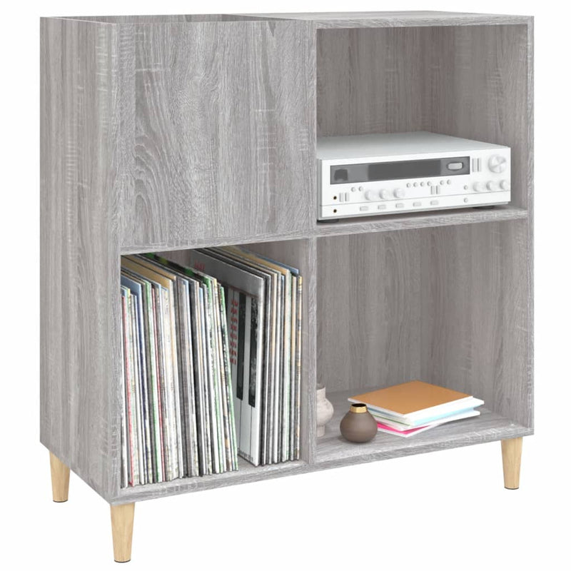Platenkast 84,5X38X89 Cm Bewerkt Hout Grijs Sonoma Eikenkleurig
