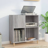 Platenkast 84,5X38X89 Cm Bewerkt Hout Grijs Sonoma Eikenkleurig