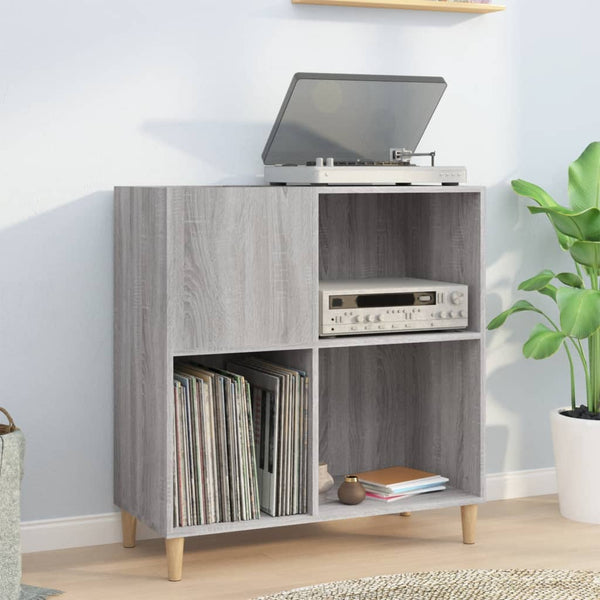 Platenkast 84,5X38X89 Cm Bewerkt Hout Grijs Sonoma Eikenkleurig