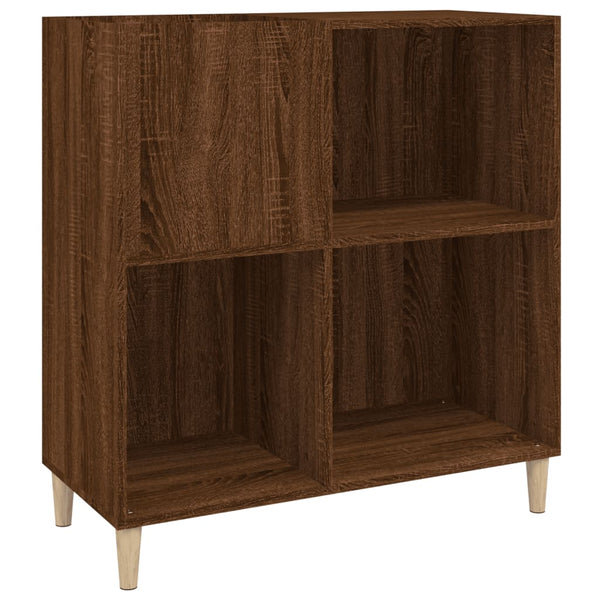 Platenkast 84,5X38X89 Cm Bewerkt Hout Bruin Eikenkleur