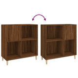 Platenkast 84,5X38X89 Cm Bewerkt Hout Bruin Eikenkleur