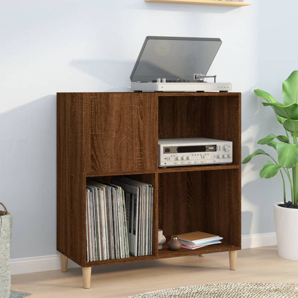 Platenkast 84,5X38X89 Cm Bewerkt Hout Bruin Eikenkleur