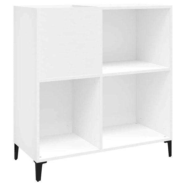 Platenkast 84,5X38X89 Cm Bewerkt Hout Wit