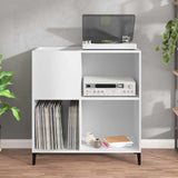 Platenkast 84,5X38X89 Cm Bewerkt Hout Wit