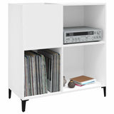 Platenkast 84,5X38X89 Cm Bewerkt Hout Wit