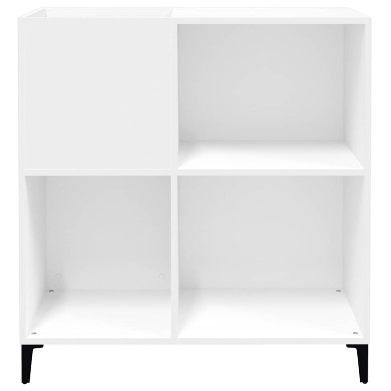 Platenkast 84,5X38X89 Cm Bewerkt Hout Wit