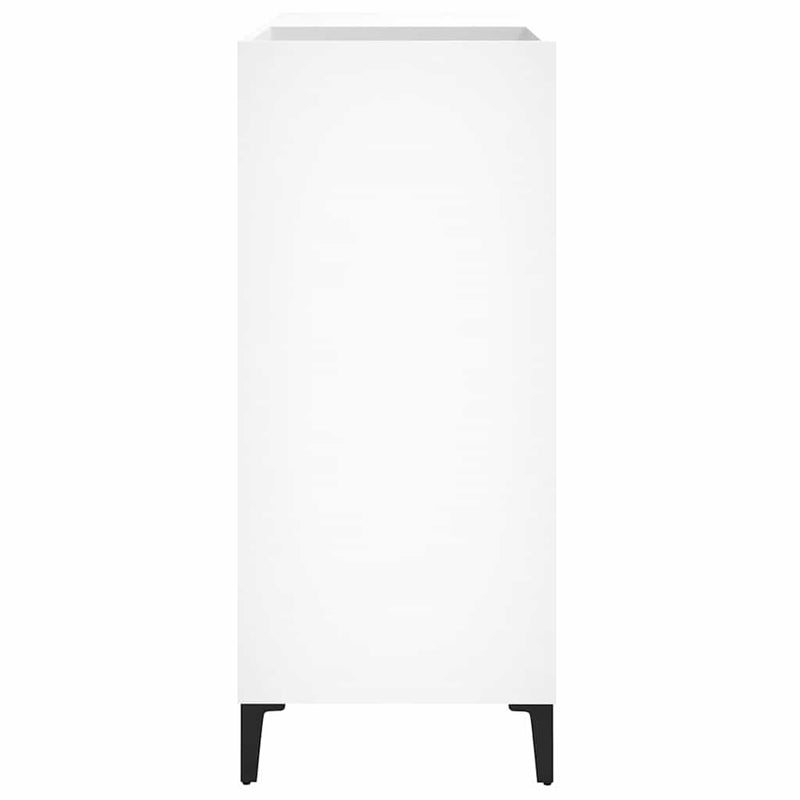 Platenkast 84,5X38X89 Cm Bewerkt Hout Wit
