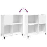 Platenkast 84,5X38X89 Cm Bewerkt Hout Wit