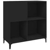Platenkast 84,5X38X89 Cm Bewerkt Hout Zwart