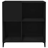 Platenkast 84,5X38X89 Cm Bewerkt Hout Zwart