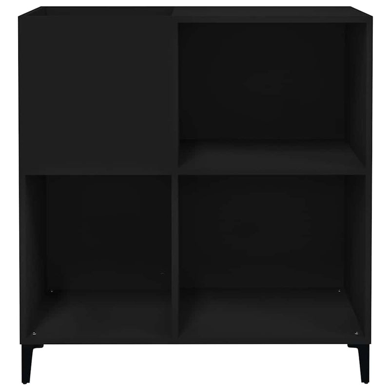 Platenkast 84,5X38X89 Cm Bewerkt Hout Zwart
