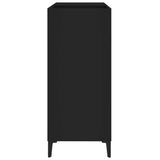 Platenkast 84,5X38X89 Cm Bewerkt Hout Zwart