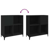 Platenkast 84,5X38X89 Cm Bewerkt Hout Zwart