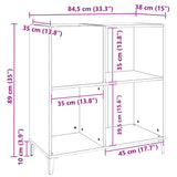 Platenkast 84,5X38X89 Cm Bewerkt Hout Zwart