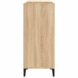 Platenkast 84,5X38X89 Cm Bewerkt Hout Sonoma Eikenkleurig