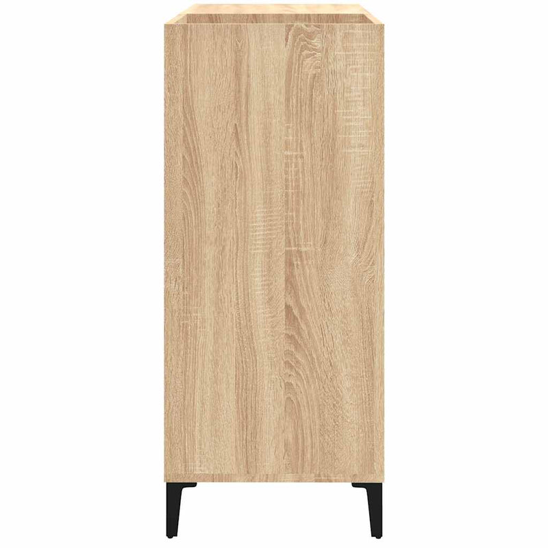 Platenkast 84,5X38X89 Cm Bewerkt Hout Sonoma Eikenkleurig