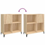 Platenkast 84,5X38X89 Cm Bewerkt Hout Sonoma Eikenkleurig