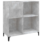 Platenkast 84,5X38X89 Cm Bewerkt Hout Betongrijs