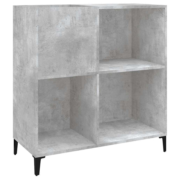 Platenkast 84,5X38X89 Cm Bewerkt Hout Betongrijs