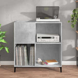 Platenkast 84,5X38X89 Cm Bewerkt Hout Betongrijs