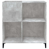 Platenkast 84,5X38X89 Cm Bewerkt Hout Betongrijs