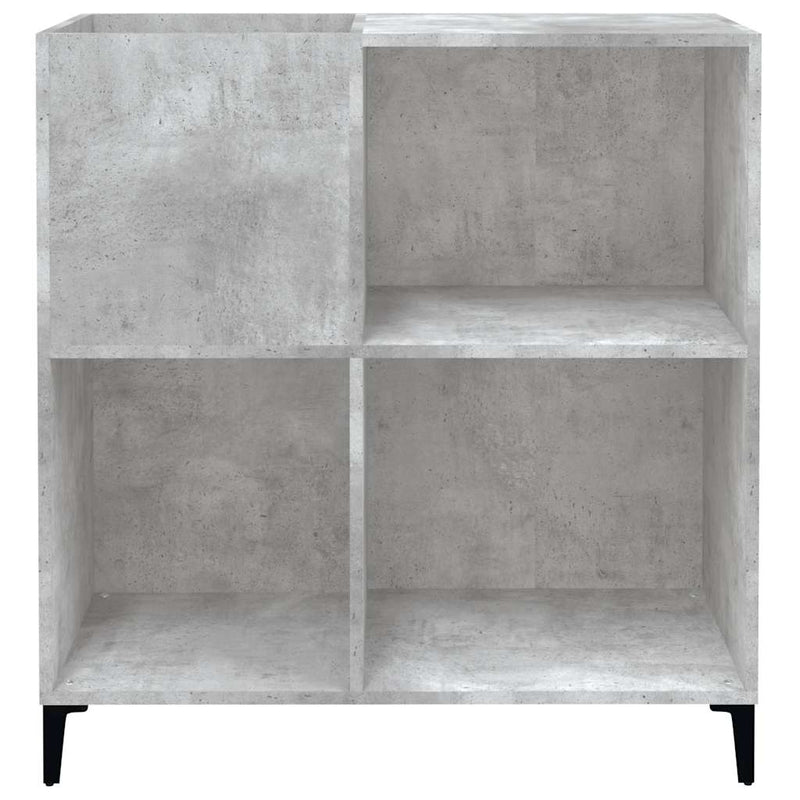 Platenkast 84,5X38X89 Cm Bewerkt Hout Betongrijs