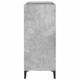 Platenkast 84,5X38X89 Cm Bewerkt Hout Betongrijs