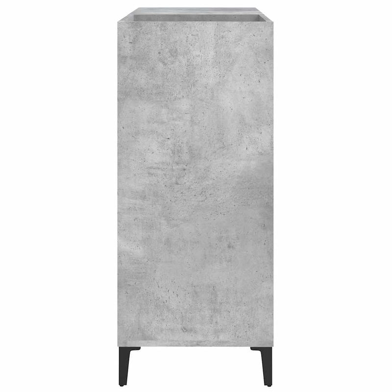 Platenkast 84,5X38X89 Cm Bewerkt Hout Betongrijs