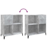 Platenkast 84,5X38X89 Cm Bewerkt Hout Betongrijs