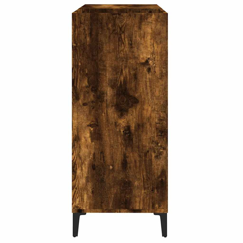 Platenkast 84,5X38X89 Cm Bewerkt Hout Gerookt Eikenkleurig