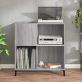 Platenkast 84,5X38X89 Cm Bewerkt Hout Grijs Sonoma Eikenkleurig