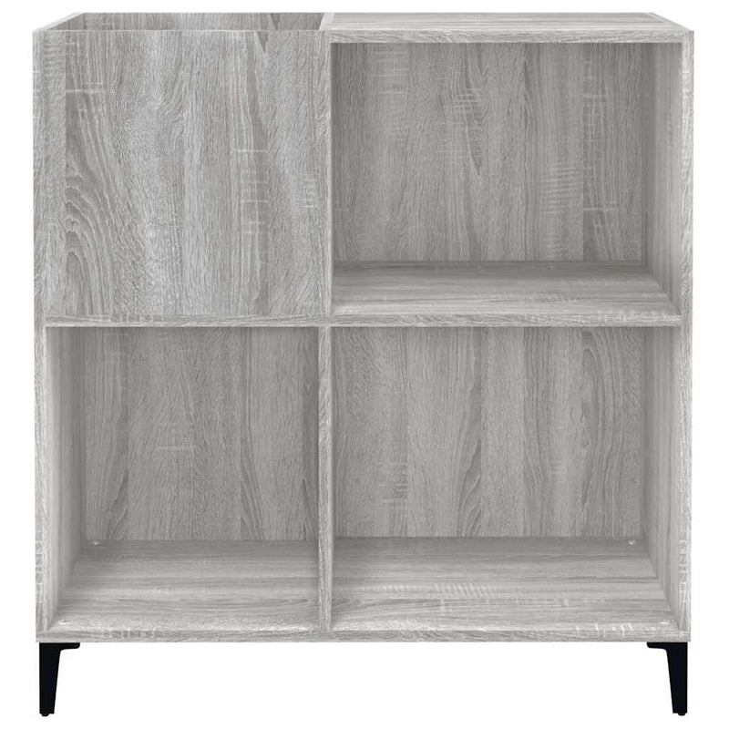 Platenkast 84,5X38X89 Cm Bewerkt Hout Grijs Sonoma Eikenkleurig