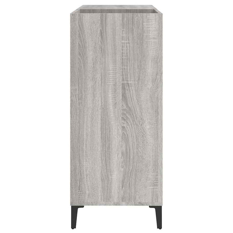 Platenkast 84,5X38X89 Cm Bewerkt Hout Grijs Sonoma Eikenkleurig
