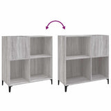 Platenkast 84,5X38X89 Cm Bewerkt Hout Grijs Sonoma Eikenkleurig