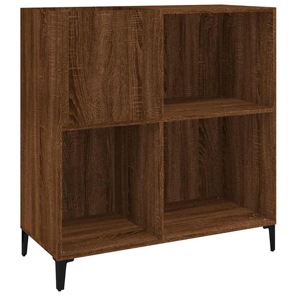 Platenkast 84,5X38X89 Cm Bewerkt Hout Bruin Eikenkleur