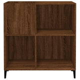 Platenkast 84,5X38X89 Cm Bewerkt Hout Bruin Eikenkleur