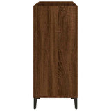 Platenkast 84,5X38X89 Cm Bewerkt Hout Bruin Eikenkleur