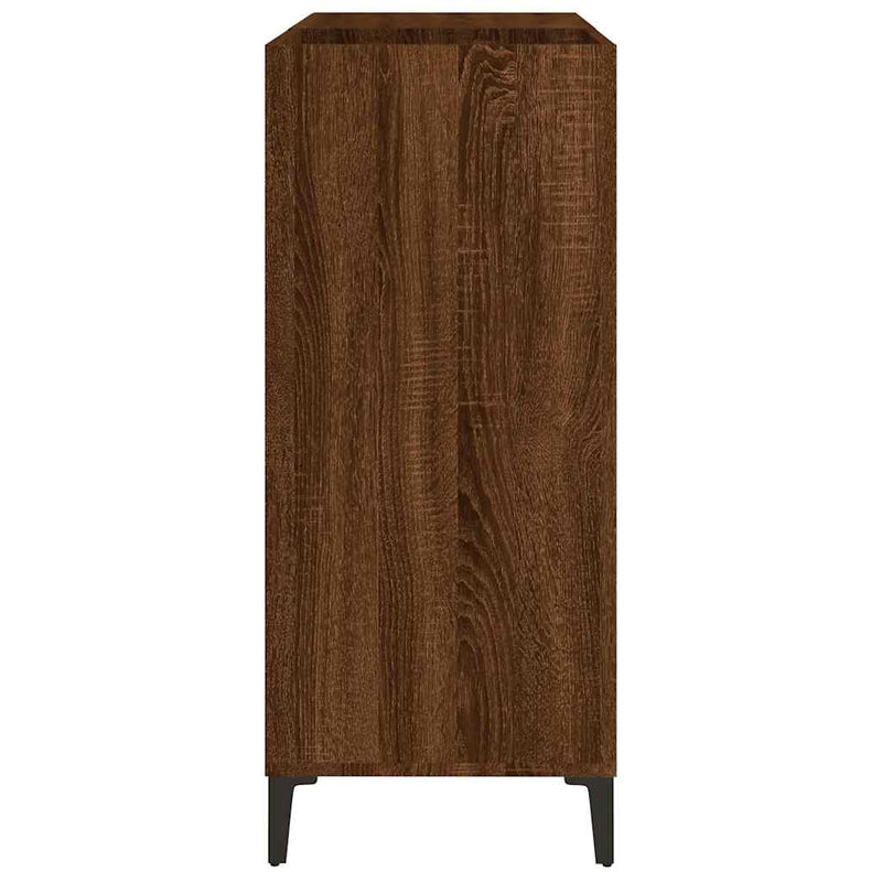 Platenkast 84,5X38X89 Cm Bewerkt Hout Bruin Eikenkleur