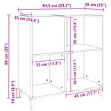 Platenkast 84,5X38X89 Cm Bewerkt Hout Bruin Eikenkleur
