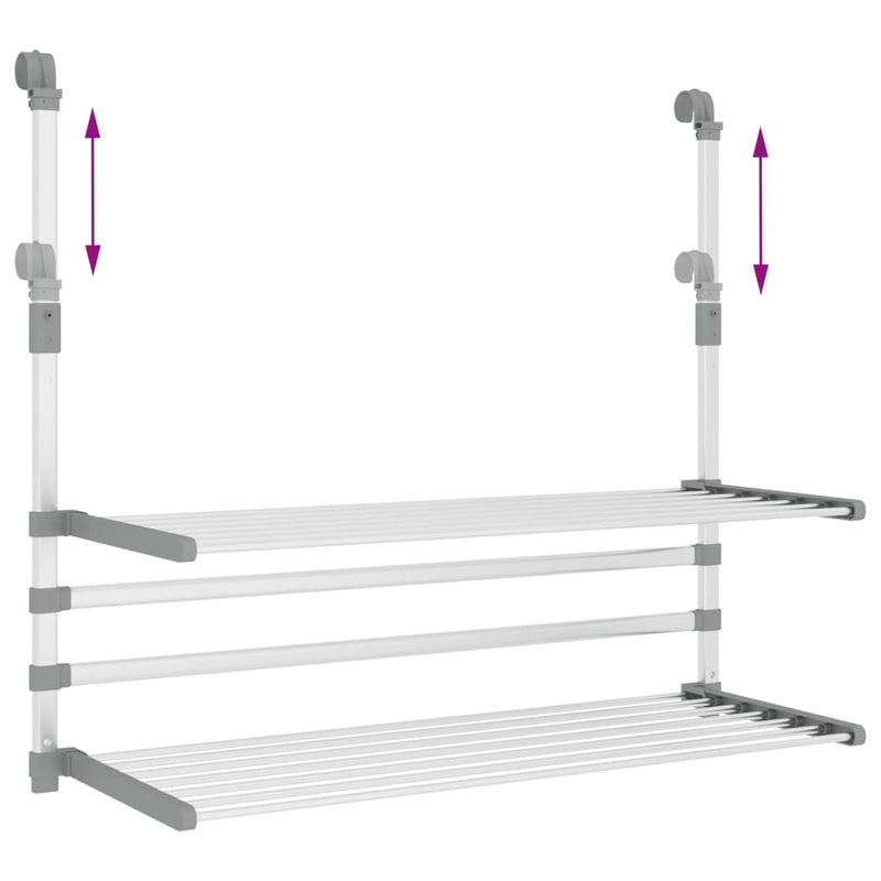 Droogrek Voor Balkon 89X25X(60-95) Cm Aluminium