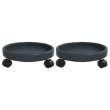 Plantentrolleys 2 St Met Wielen Ø34 Cm 35 Kg Grijs