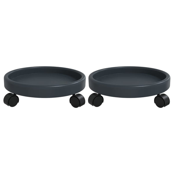 Plantentrolleys 2 St Met Wielen Ø34 Cm 35 Kg Grijs