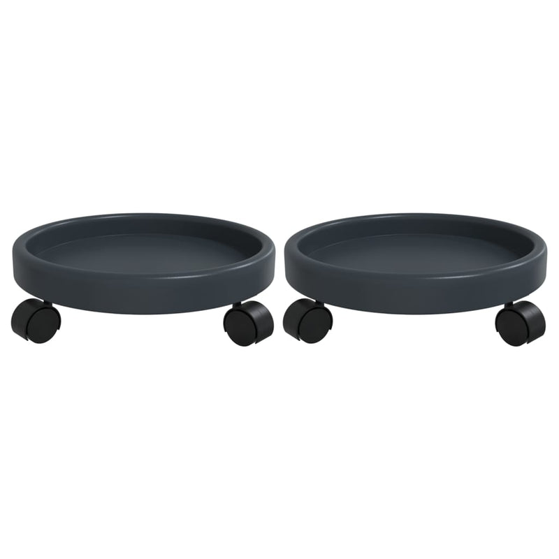 Plantentrolleys 2 St Met Wielen Ø34 Cm 35 Kg Grijs