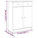 Schoenenkast Alta 77X35X96 Cm Massief Grenenhout
