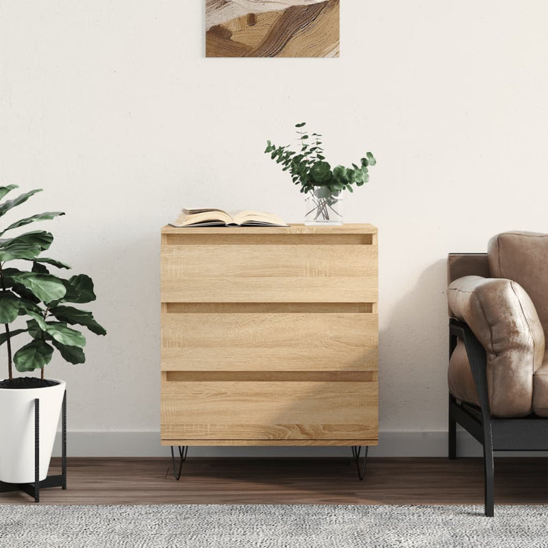 Dressoir Met Lade 60 X 35 X 70 Cm Bewerkt Hout