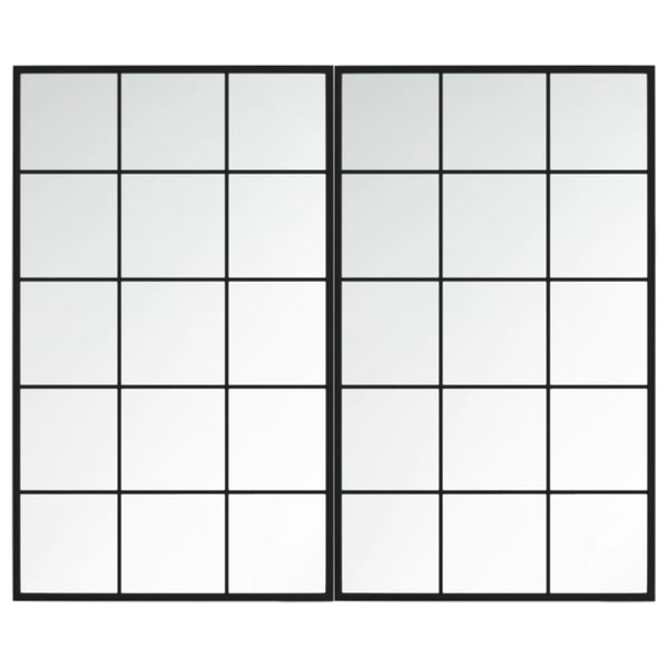 Wandspiegels 2 St 100X60 Cm Metaal Zwart