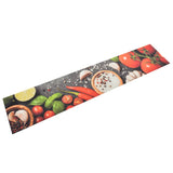 Keukenmat Wasbaar Groenteprint Fluweel Grijs En Rood